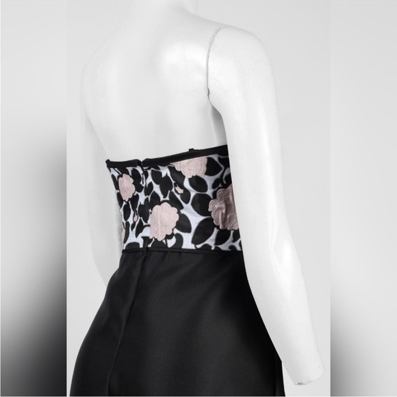 ADRIANNA PAPELL SEMI SWEETHEART ZIPPER BACK EMBELLISHED BODICE JACQUARD SZ 6 - Picture 5 of 12